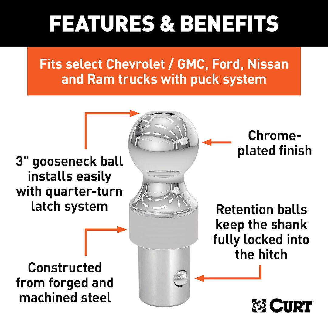 Product of Curt 60628 Gooseneck Trailer Hitch Ball