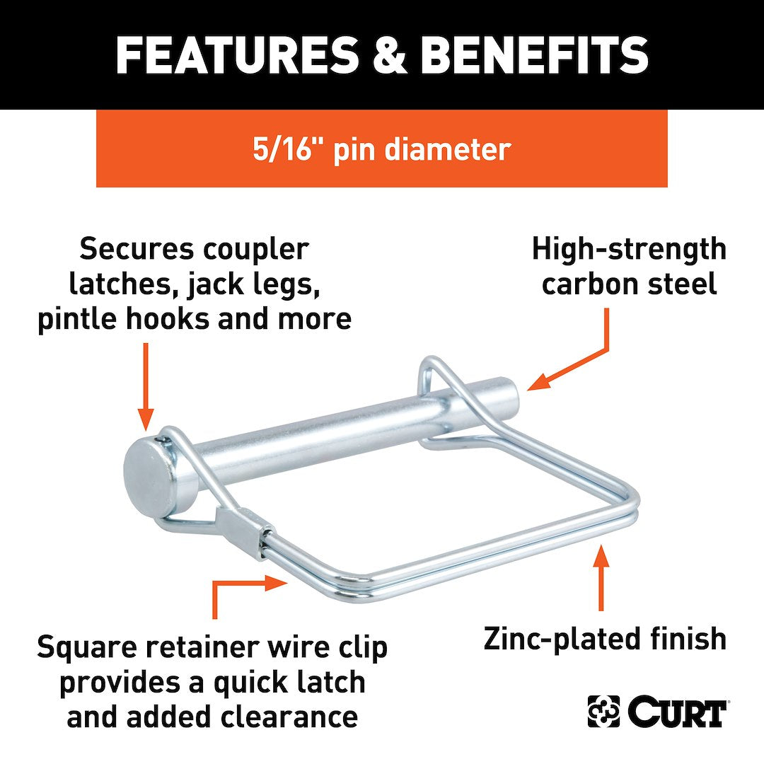 Product of Curt 25010 Trailer Coupler Safety Pin Clip