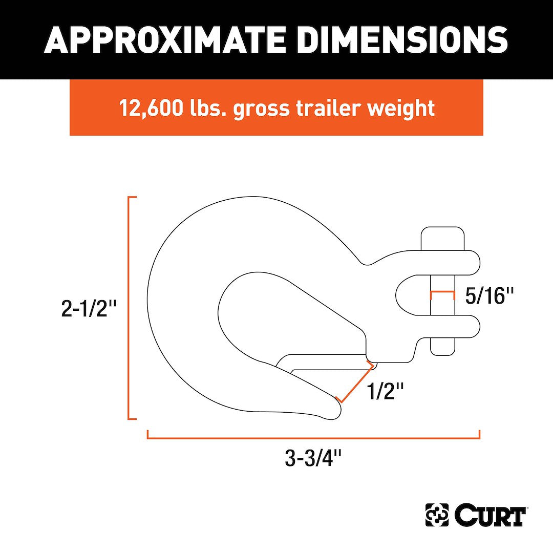 Product of Curt 81940 Trailer Safety Chain Hook