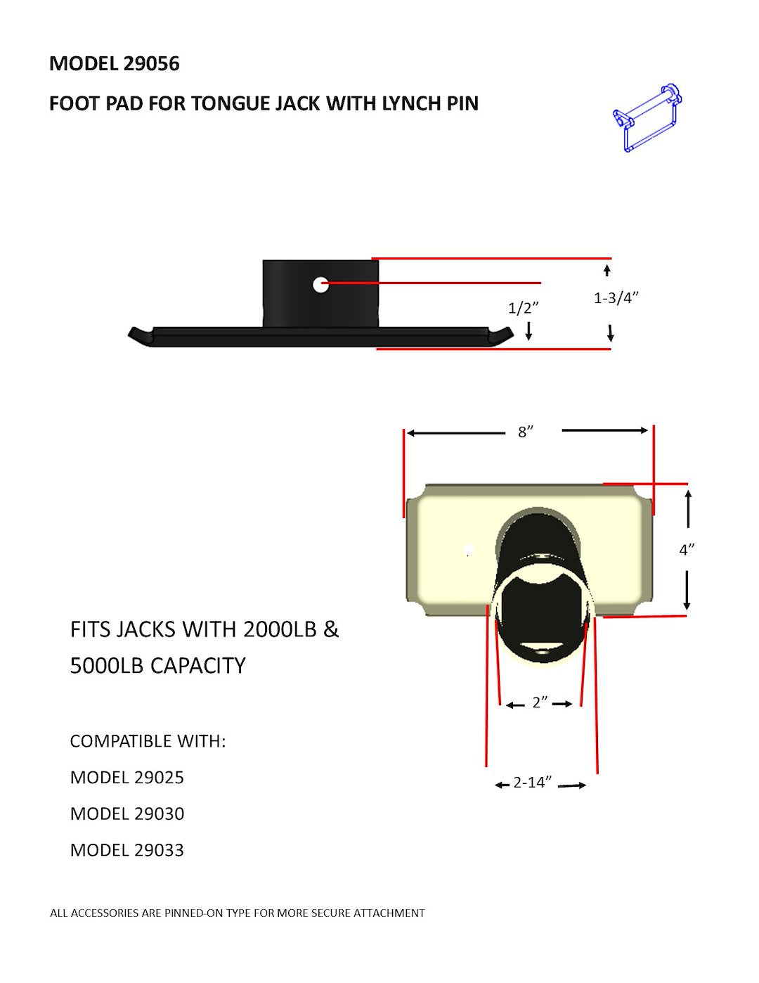 Product of Bal Rv 29056b Trailer Tongue Jack Foot Plate