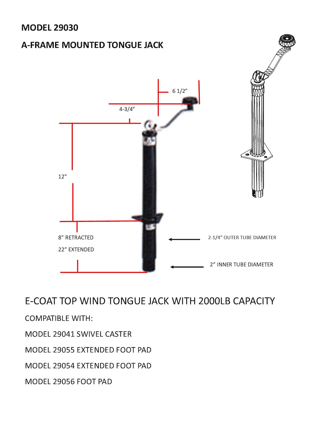 Product of Bal Rv 29030b Trailer Tongue Jack