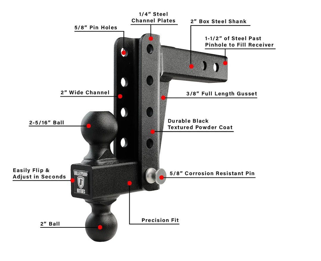 Product of Bulletproof Hitches Ld206 Trailer Hitch Ball Mount