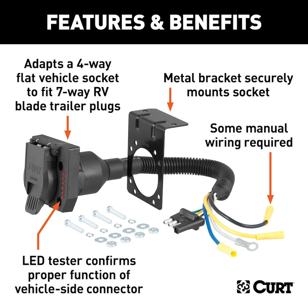 Product of Curt 57676 Trailer Wiring Connector Adapter