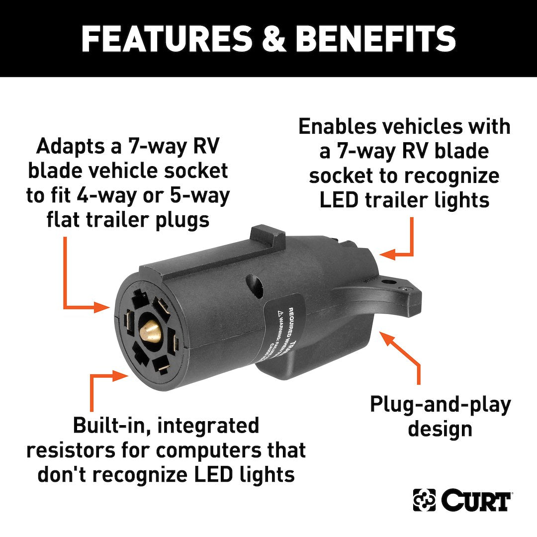 Product of Curt 57004 Trailer Wiring Connector Adapter