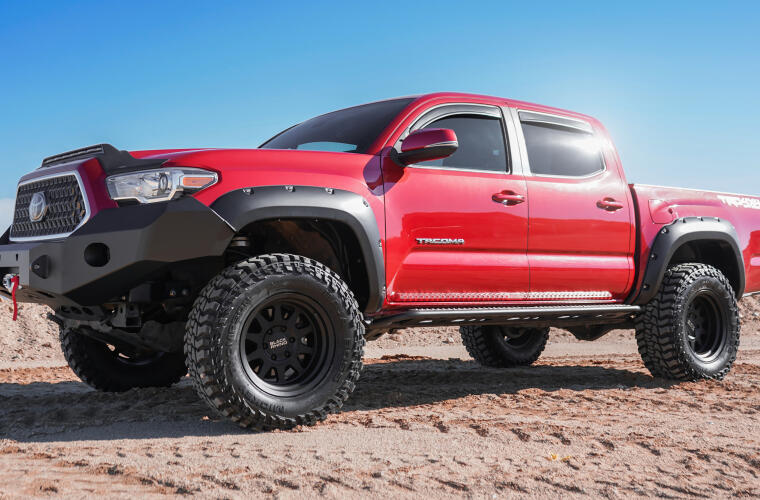 Product of Bushwacker 30922-02 Pocket Style/ Exposed Fasteners Black Fender Flare - Set Of 4