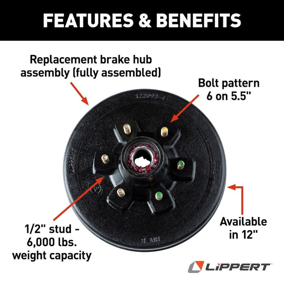 Product of Lippert Components 814202 Trailer Brake Hub Assembly