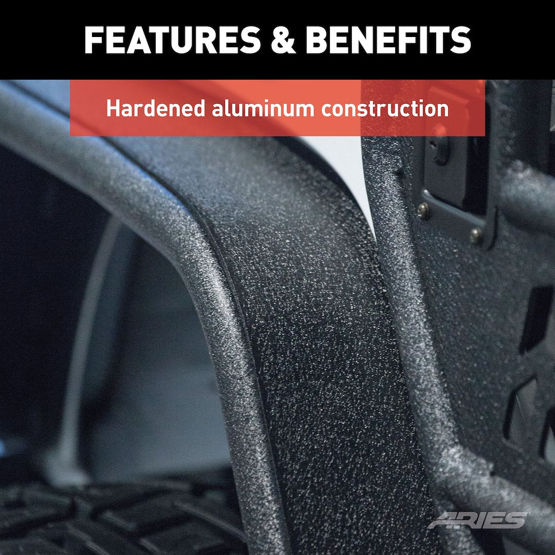 Product of Aries 2500201 Non-Exposed Fasteners Black Fender Flare - Set Of 2