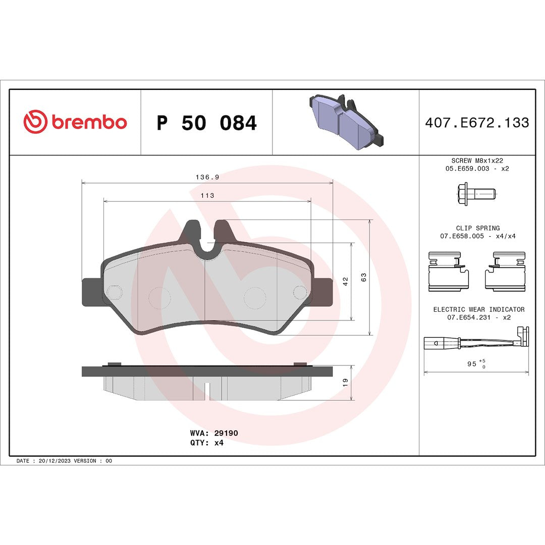 Brembo P50084 Brake Pad||p50084_Drw.Jpg||87||brmp50084||1753477