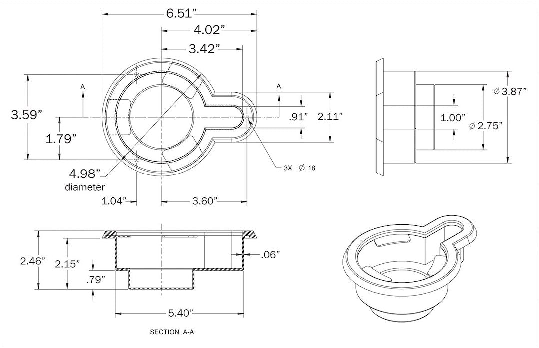 Optronics 09017101b Cup Holder||opr09017101b_5.Jpg||90||o2409017101b||1697267