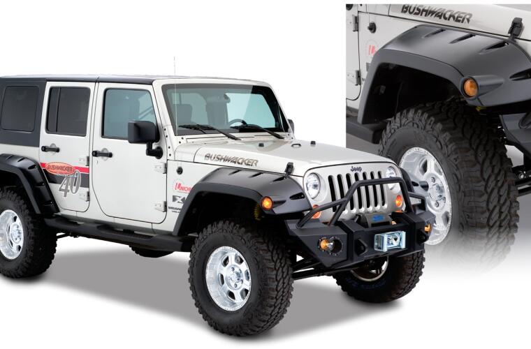 Product of Bushwacker 10045-02 Pocket Style/ Exposed Fasteners Black Fender Flare - Set Of 2