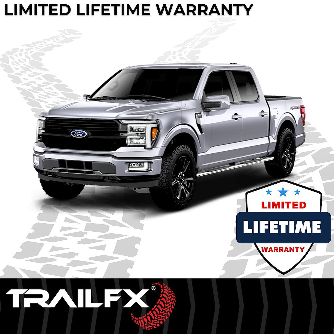 Product of TrailFX A4004S TFX 4" Trapezoid Side Steps Nerf Bar With Surface Steps