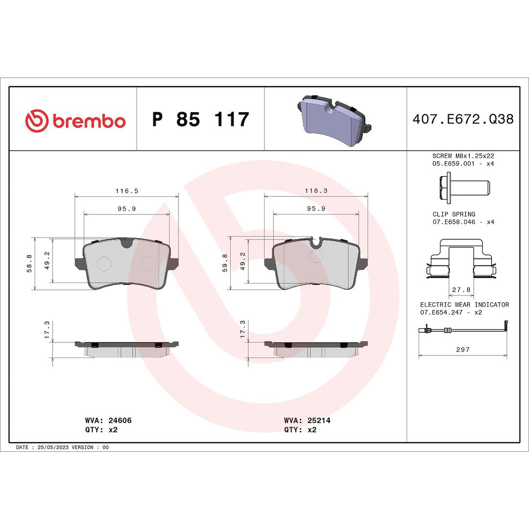 Brembo P85117 Brake Pad||p85117_Drw.Jpg||87||brmp85117||1754375