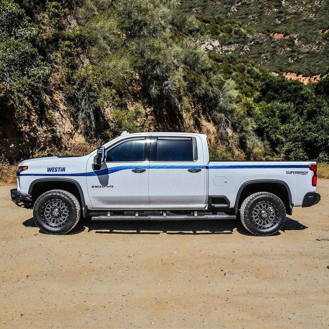 Product of Westin Automotive 28-5234765 Black Textured Oval Nerf Bar - Truck Wheel To Wheel