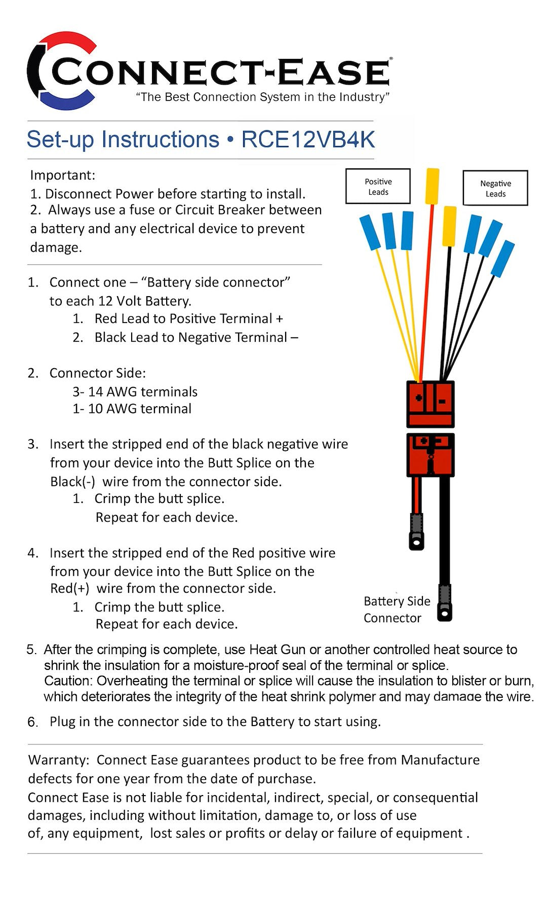 Product of Connect-Ease Rce12vb4k Battery Connection Harness