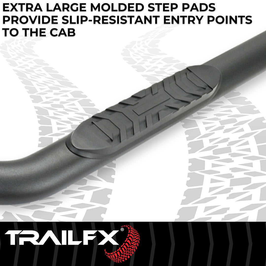 Product of TrailFX A1011B TFX 4" Oval Tube Side Steps Nerf Bar With Surface Steps