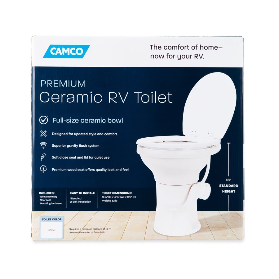 Product of Camco 41710 Permanent Full Bowl Flush Toilet , 18 Inch