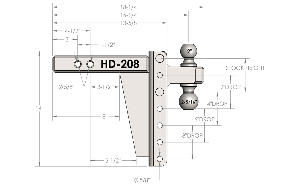 Bulletproof Hitches Hd208 Trailer Hitch Ball Mount||hd208 (2).Jpg||86||bphhd208||897740
