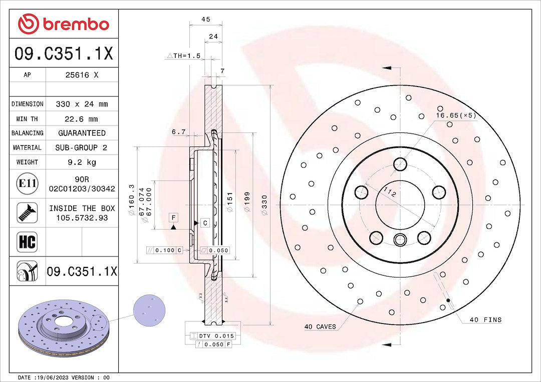 Brembo 09c3511xc02 Brake Rotor||09c3511xc02_3.Jpg||88||brm09c3511x||1684304