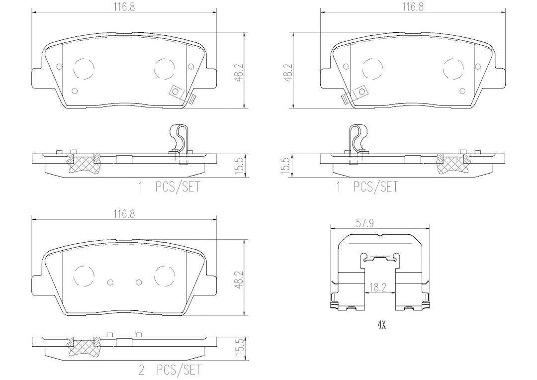 Product of Brembo P30063N Brake Pad - Set Of 4