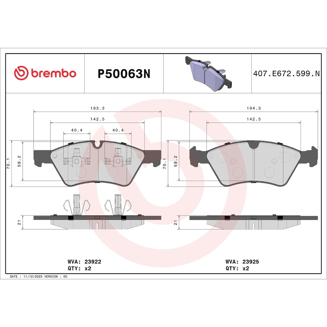 Brembo P50063n Brake Pad||p50063n_Drw.Jpg||89||brmp50063n||1753427