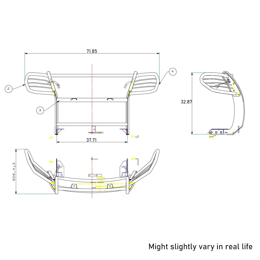Product of Black Horse Offroad 17FJ28MA-PLFB Grille Guard
