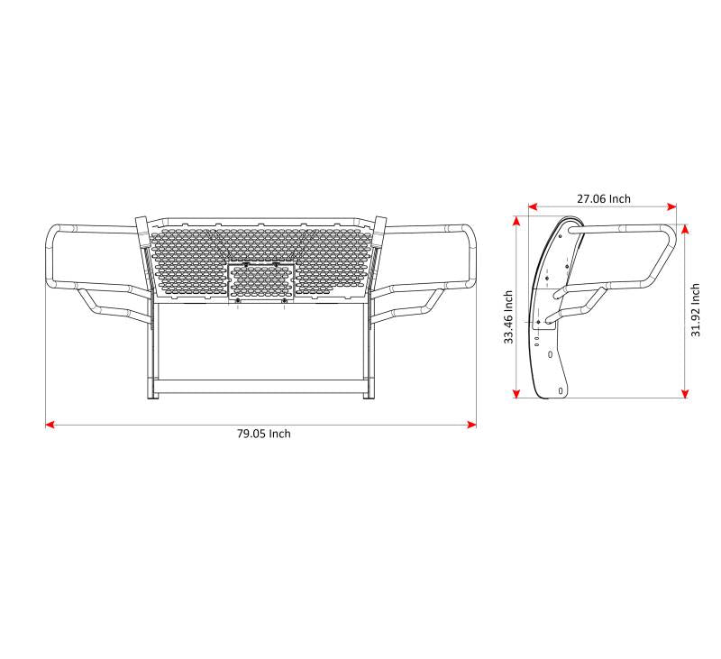 Black Horse Offroad Ru-Foex18-B-Plfb Grille Guard||ru-Foex18-B-Plfb_8.Jpg||93||blkoex18bplfb||2238845