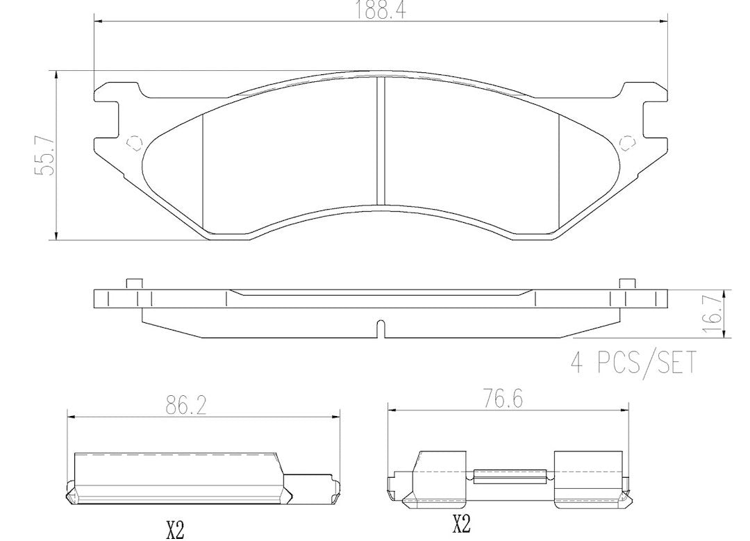 Brembo P18003n Brake Pad||p18003n_R.Jpg||86||brmp18003n||2091658