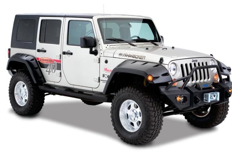 Product of Bushwacker 10044-02 Pocket Style/ Exposed Fasteners Black Fender Flare - Set Of 2