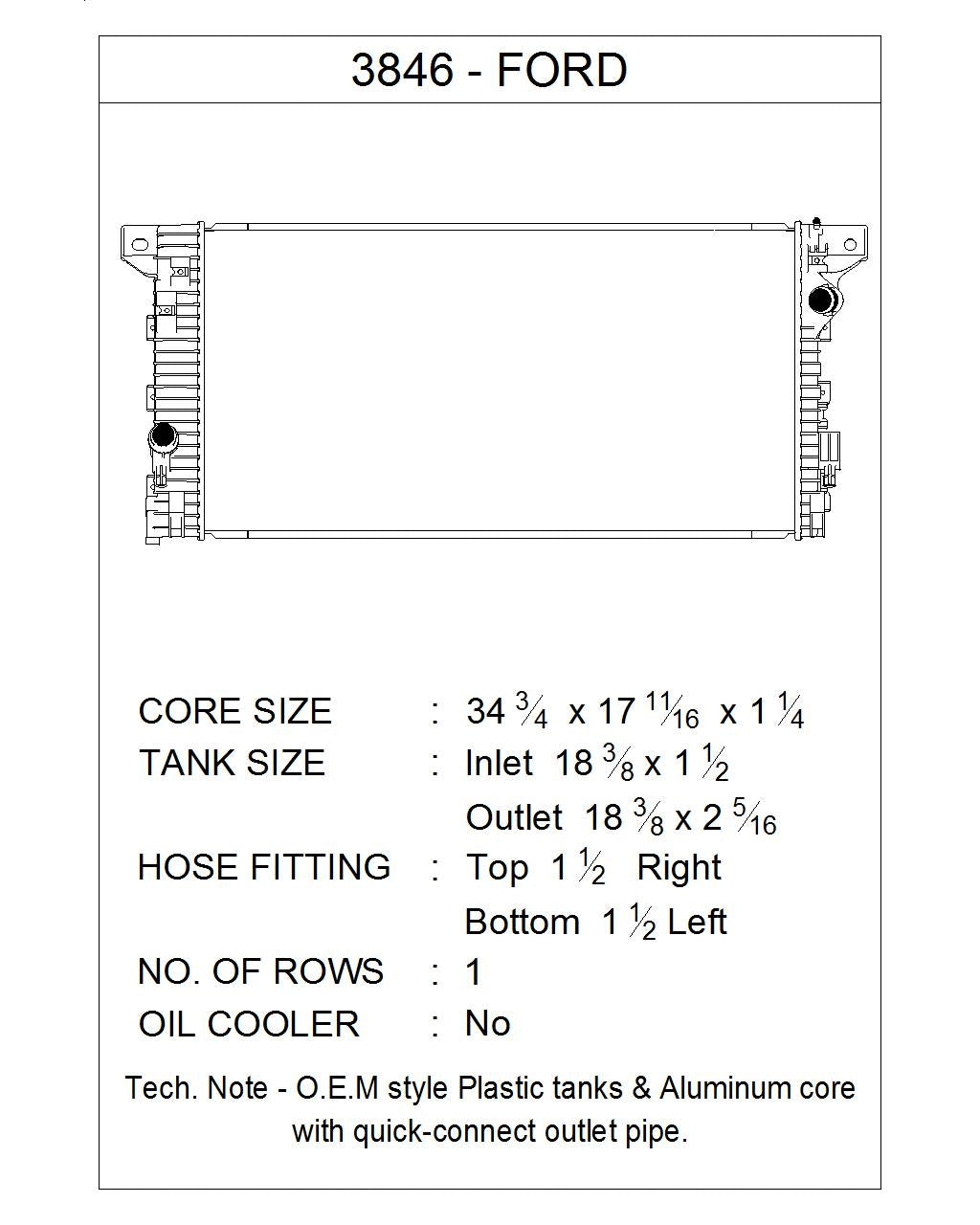 Product of Csf 3846 Radiator