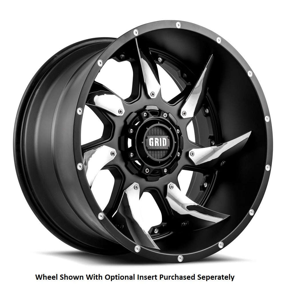 Grid Wheels Gd0118090237b108 Wheel||grid-Offroad-Gd1-Matte-Black-Chrome-Insert_1.Jpg||87||grw1189237b18||1203986