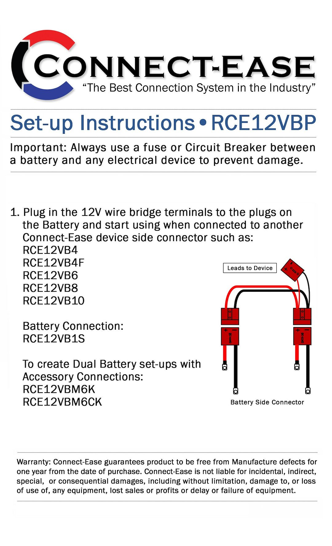 Product of Connect-Ease Rce12vbp Battery Connection Harness