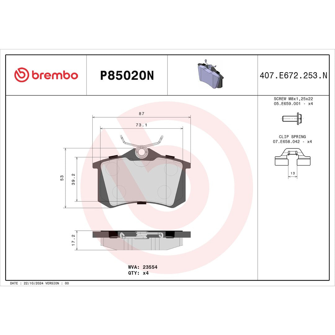 Brembo Kt00463 Brake Kit||p85020n_Drw.Jpg||89||brmkt00463||1754780