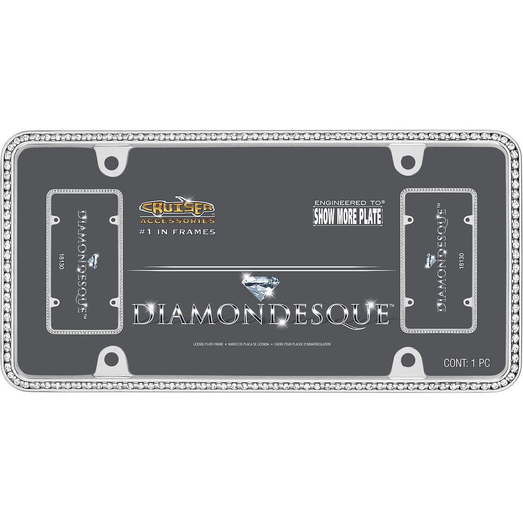 Cruiser 18130 License Plate Frame||18130_P01-Diamondesque_Chrome_Clear-Inpack.Jpg||86||c3418130||1175676