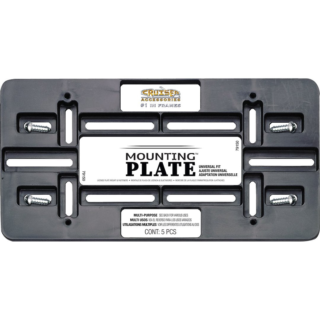 Cruiser 79150 License Plate Bracket||79150_P01-Mounting-Plate_Black-Inpack.Jpg||86||c3479150||1092938