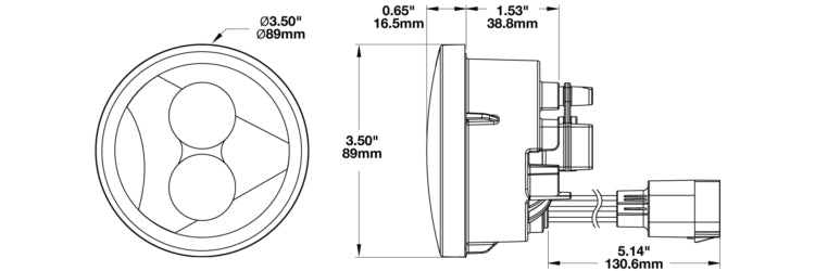 J.W. Speaker 0346503 Turn Signal Light Assembly - Led||0346483_Dimension.Jpg||91||j470346503||939021