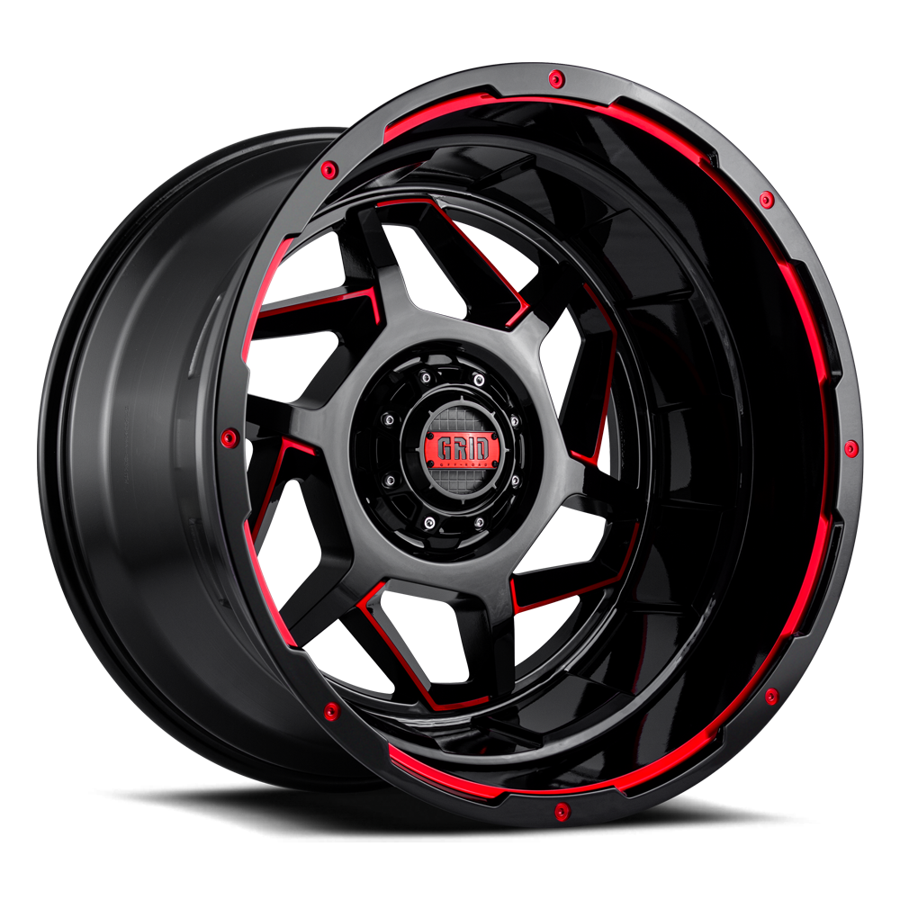 Product of Grid Wheels 24x14 Black With Red Accents Wheel - Not Applicable Bolt Pattern