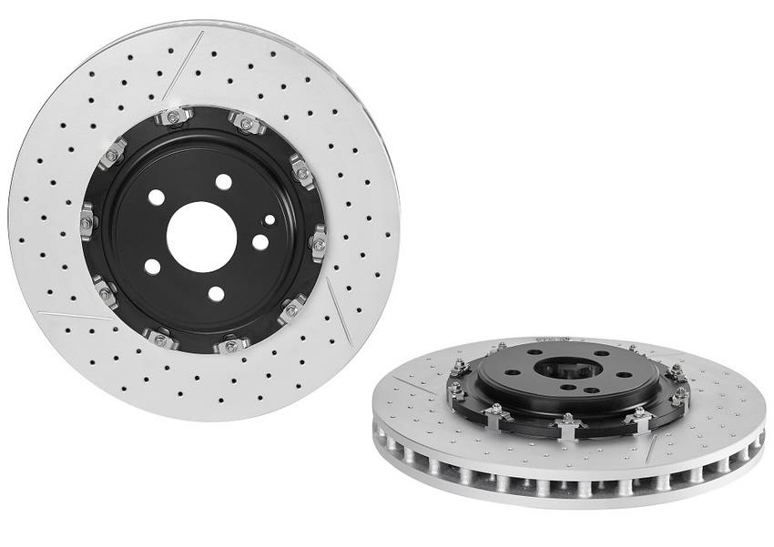 Product of Brembo 09887823C02 Vented Cross Drilled 1-Piece Brake Rotor