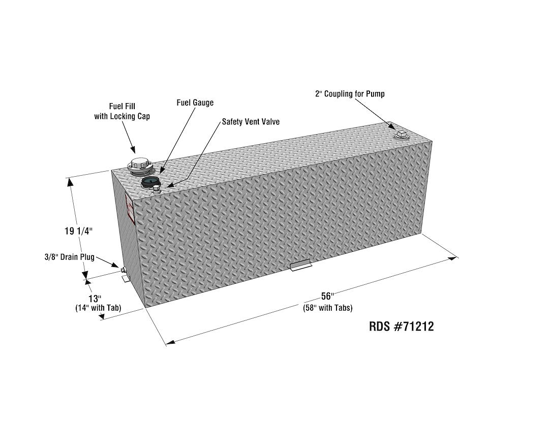 Product of RDS Tanks 71212PC Diesel/ Gasoline Liquid Transfer Tank 60 Gallon Rectangular