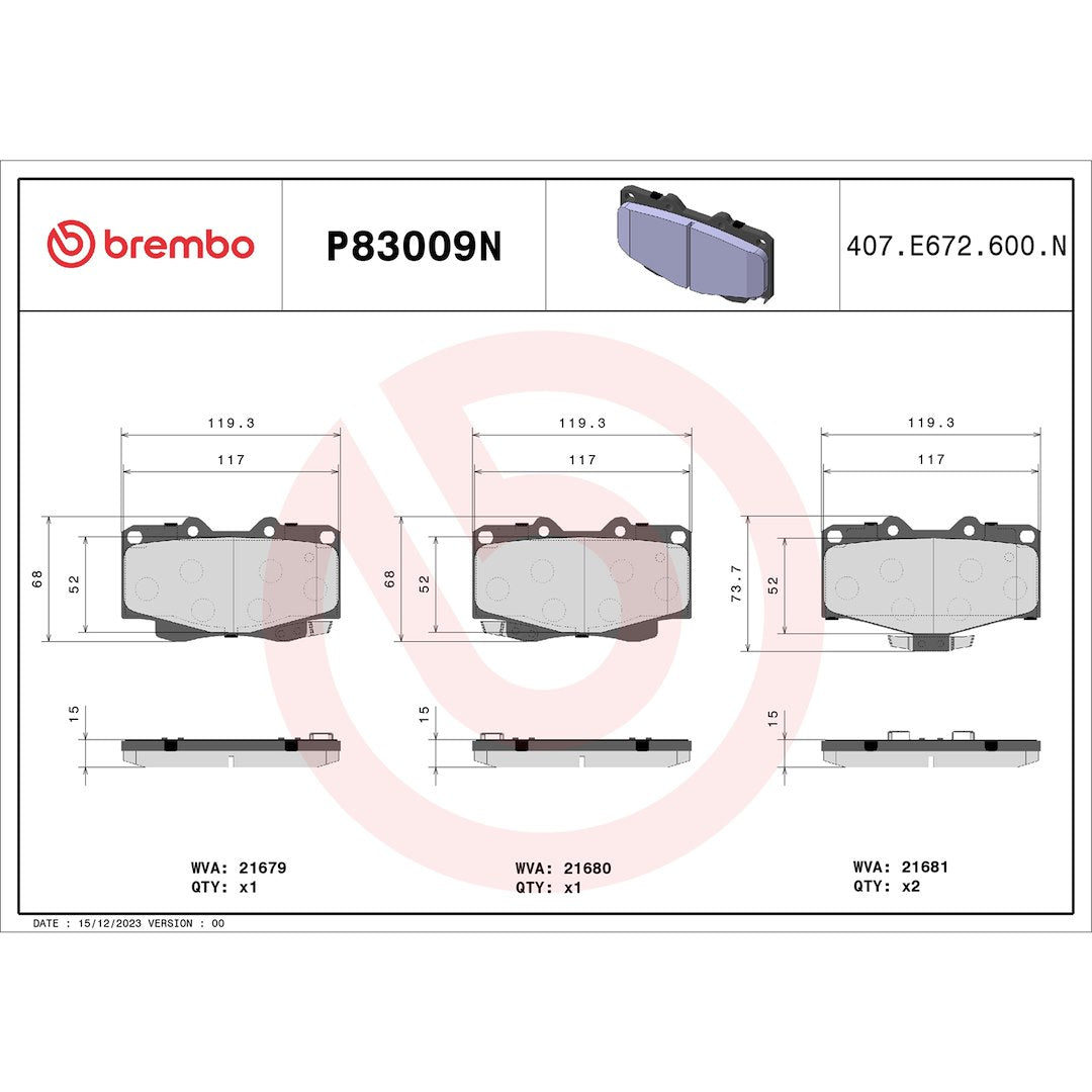 Brembo P83009n Brake Pad||p83009n_Drw.Jpg||87||brmp83009n||1754000