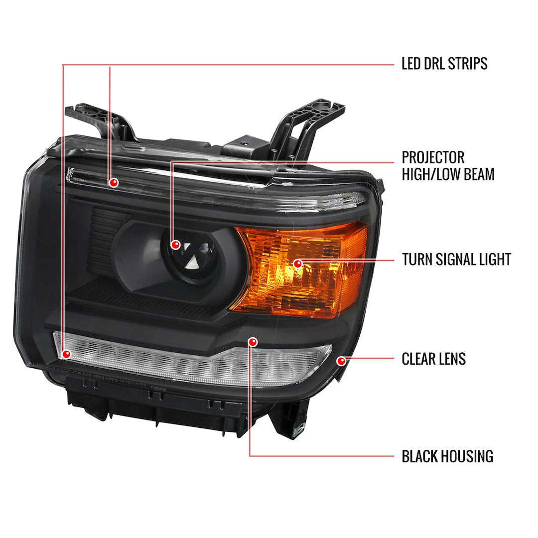 Spec-D Tuning 2lhp-Sie14jm-Drl-Go Headlight Assembly||2lhp-Sie14jm-Drl-Go_8.Jpg||93||sdte14jmdrlgo||1197244