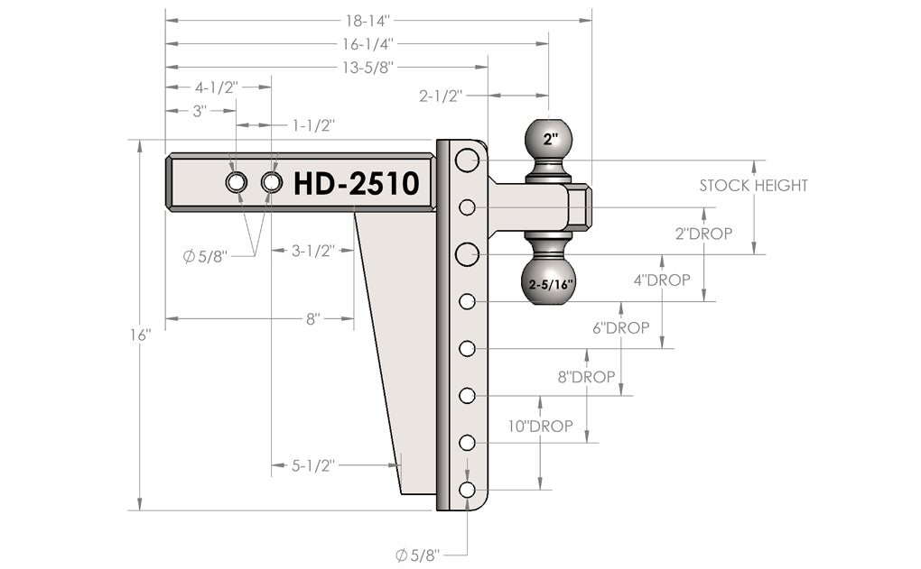Product of Bulletproof Hitches HD2510 2-1/2 Inch Receiver Trailer Hitch Ball Mount