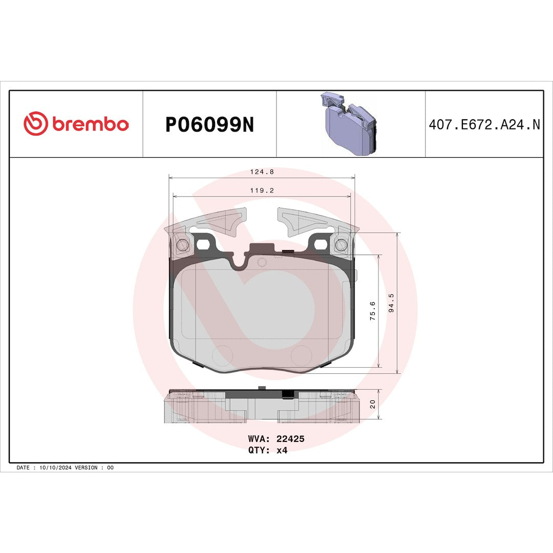 Brembo P06099n Brake Pad||p06099n_Drw.Jpg||91||brmp06099n||1752555
