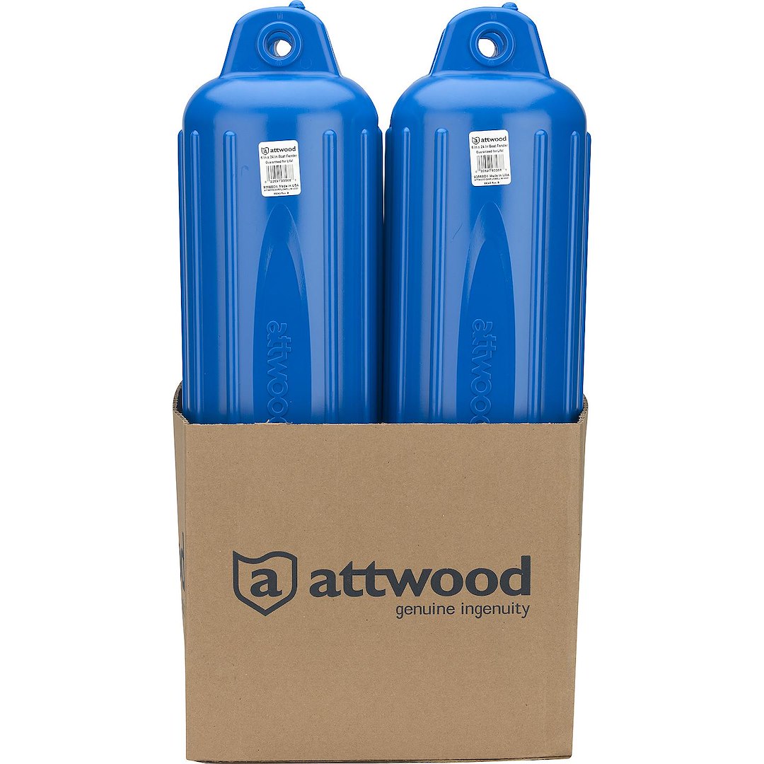 Attwood Marine 9356bd1 Boat Fender||9356bd1_Fender_6_X_24_Pdq_Blue_Side_Pkg.Jpeg||94||a7j9356bd1||883254