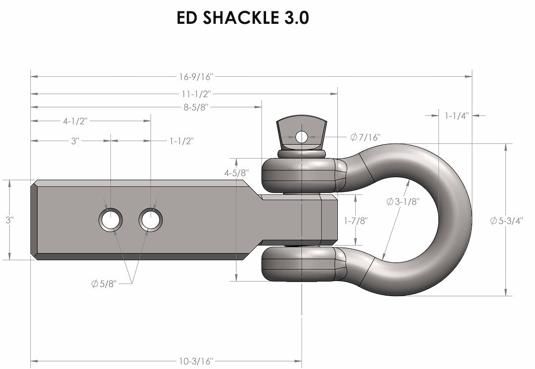 Bulletproof Hitches Ed30shackle D-Ring||3.0 Shackle (2).Jpg||91||bphed30shackl||1436269