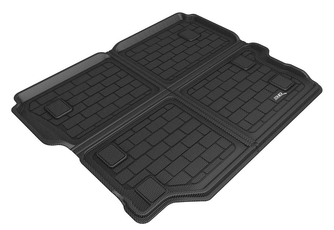 Product of 3D Mats M1JP0191309 Black Thermoplastic Rubber Of Carbon Fiber Texture Back Of 2nd Row Seat Cargo Area Liner