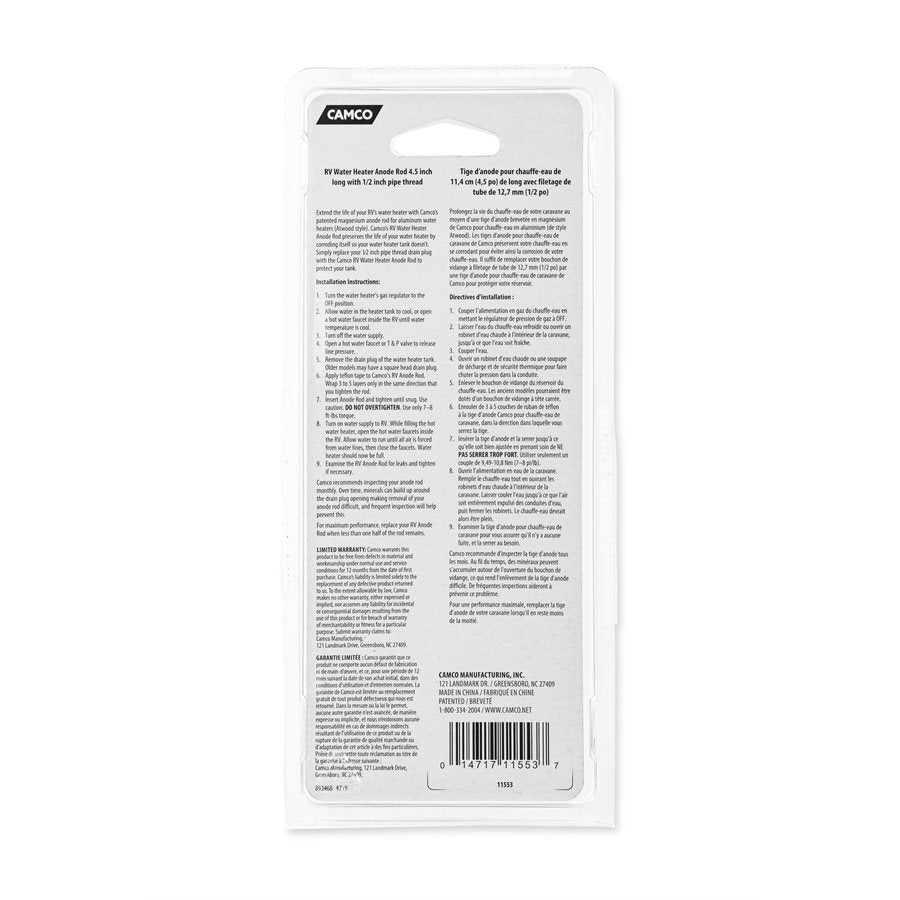Camco 11553 Water Heater Anode Rod||11553_4.Jpg||89||c1w11553||964018