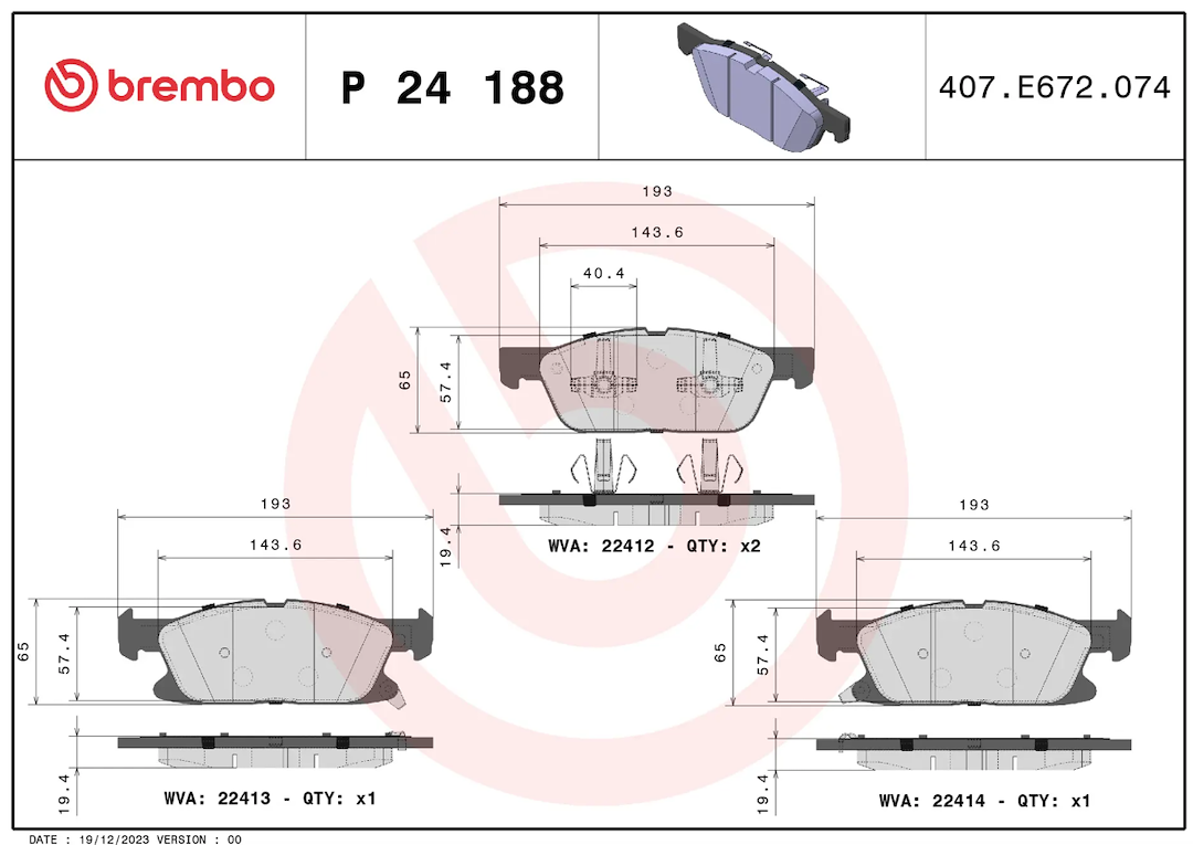 Brembo P24188 Brake Pad||p24188_3.Png||88||brmp24188||1684538