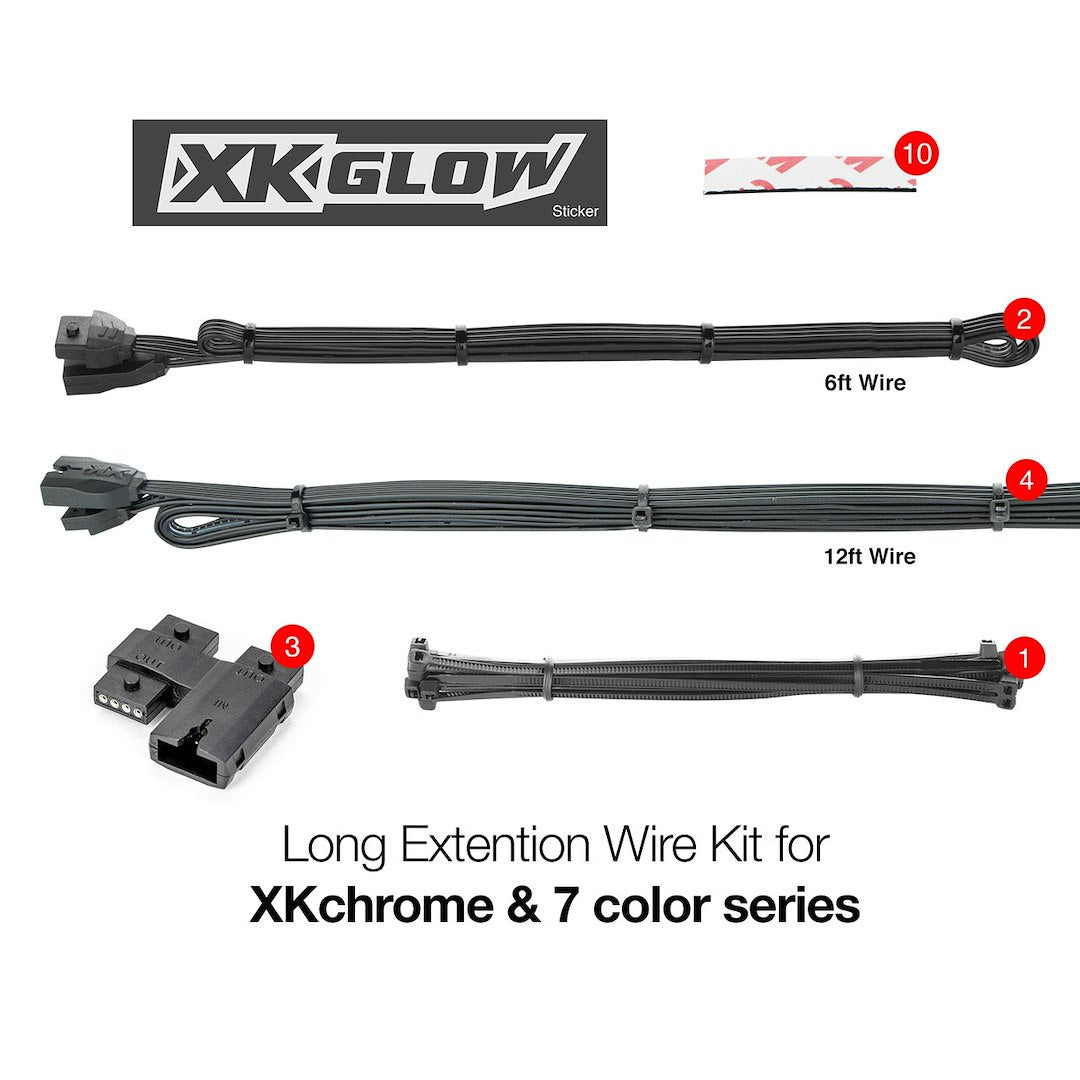 Xk Glow Xk-4p-Wire-Kit-Car Underbody Light Kit Cable||||85||xkgwirekitcar||1926461