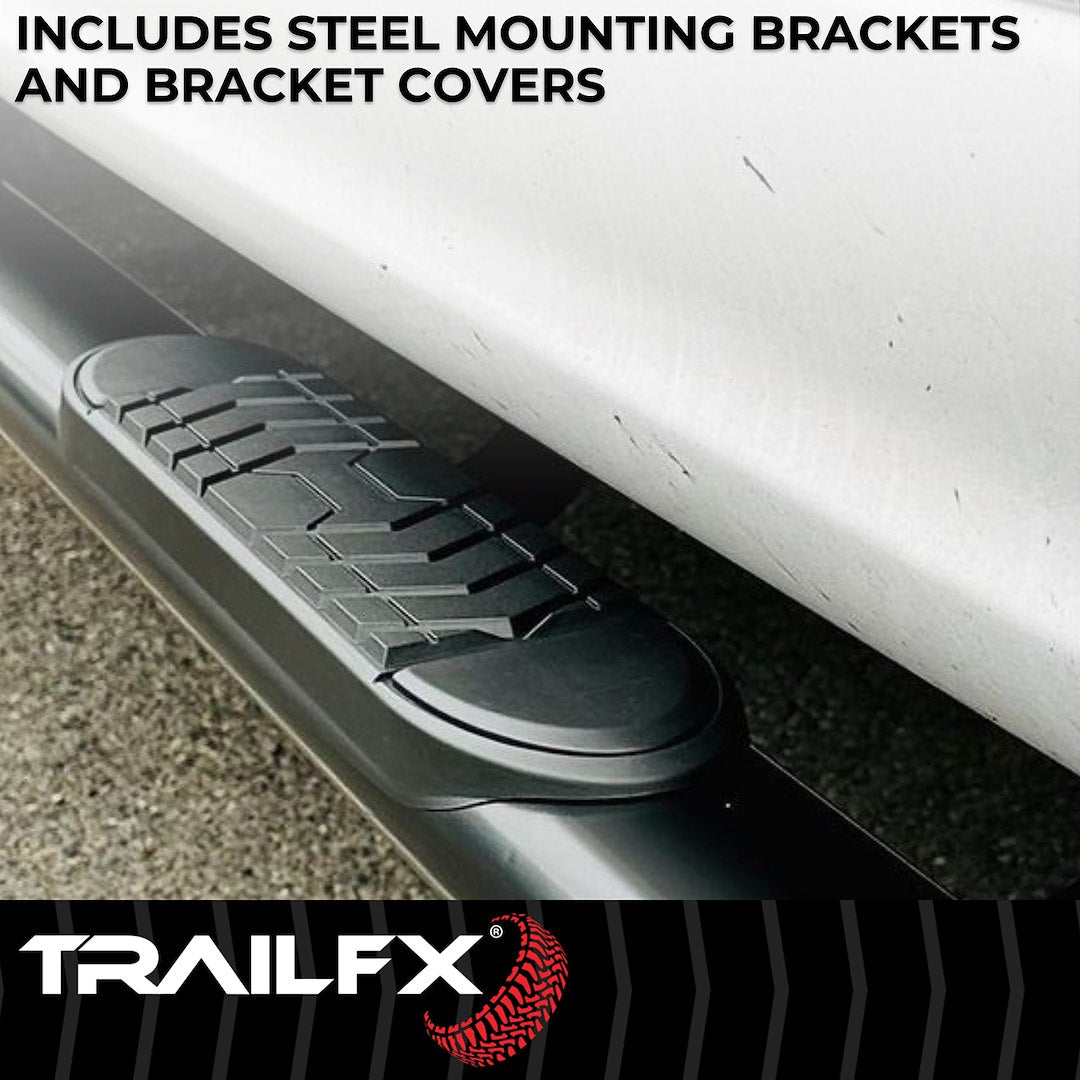Product of TrailFX A7069B TFX 5" Oval Bent Side Bars Nerf Bar With Surface Steps
