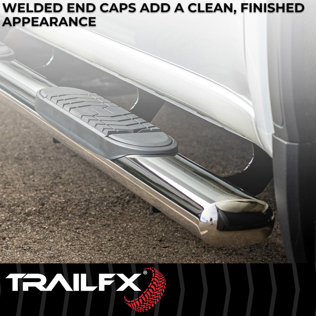 Product of TrailFX A7005S TFX 5" Oval Straight Side Bars Nerf Bar With Surface Steps